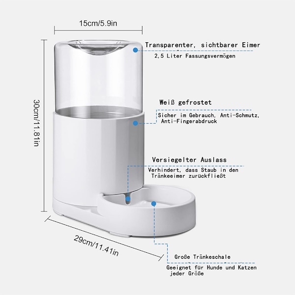 Pet Water Guardian, gravitationsmatad design, säker och giftfri, säkerställer att ditt husdjurs vattenbehov tillgodoses med lätthet, separerbar för problemfri rengöring,