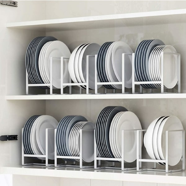 Elegant Tallrikshållare, Kraftig Tallriksförvaring i Järn och Stål för Skåputrymmesbesparing, Upprätt Metall Tallriksförvaring för Hem Restaurang Husbil (1 Styck)