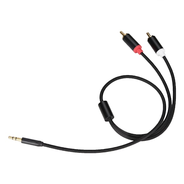 3,5 mm lydkabel stik til 2RCA forgyldt mikrofonkabel til mobiltelefon notesbog MP3 (0,5 m)