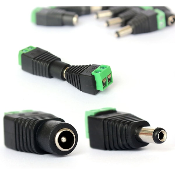 Professionell övervakningssystemtillbehör, DC Barrel Jack-kontakt för CCTV-kamerakompatibilitet, säkerställer säkra Plug and Play-anslutningar