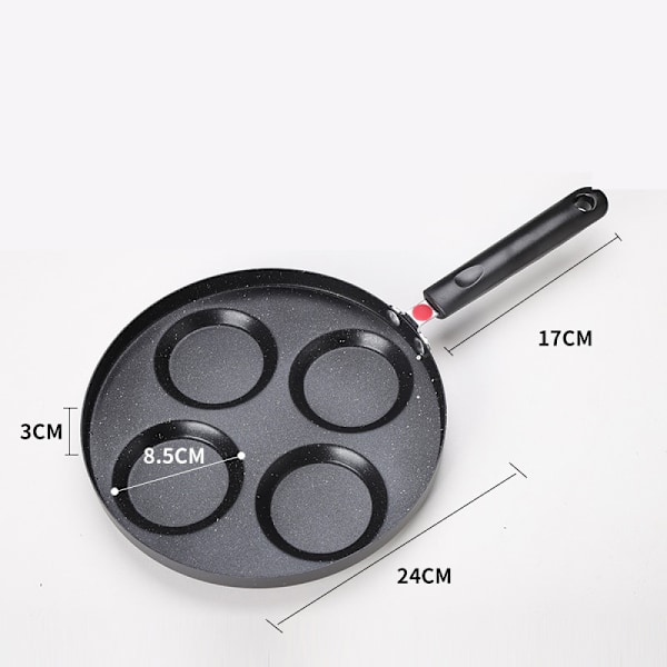 Maifan Sten Non-stick Stekpanna, Hög Kvalitet och Mångsidig för Frukostlagning, Jämn Uppvärmning och Robusta Nitar, 24cm Diameter, Aluminiumlegering