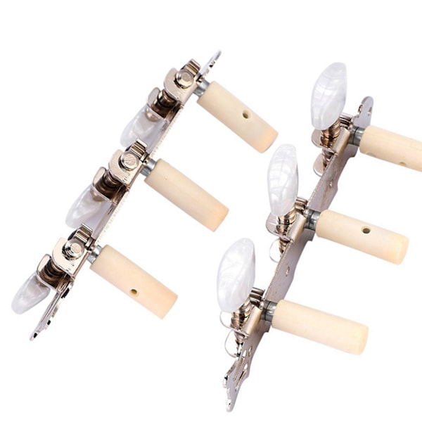 3+3 Akryl Klassisk Gitar Streng Tuning Peg Tunere Maskinhoder Sølv
