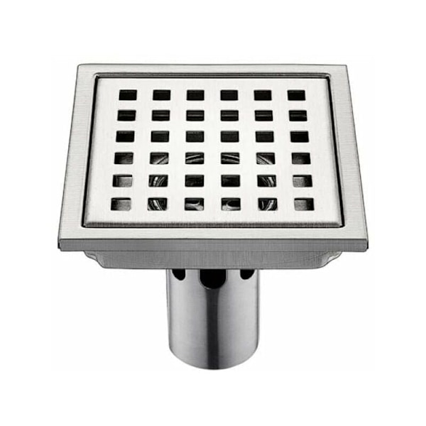 Justerbart duschavlopp, 150 mm x 150 mm SUS 304 rostfritt stål Quadrato-mönstergaller, högflödeskapacitet för barer, snabbt avlopp för diskbänksområde