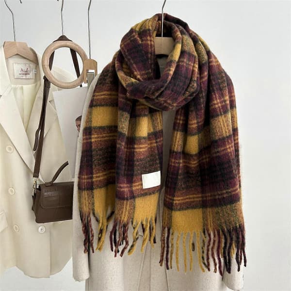 GETIT Tykt Plaid Tørklæde, Vinter Cashmere Tæppe