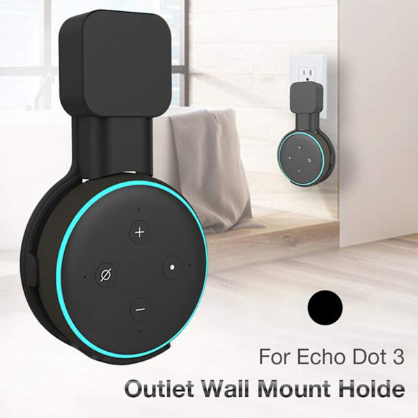 Vægbeslag til Dot 3. generation Sort Kabelstyring Smart Højttalere Hanger Beslag Holder