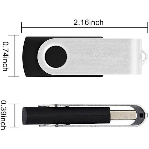 Plug and Play USB-minne, 8GB Minne Med Vridbar Design Utan Lock Och LED-Indikator För Pålitlig Lagring