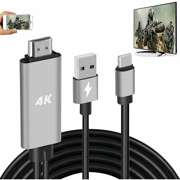 HDMI-sovitin USB Type-C -kaapeli MHL 4K HD -videon digitaalimuunninkaapeli