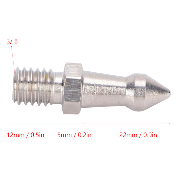 3/8 tommer rustfrit stål pigespids kamera stativ pigge udskiftning til monopod stativ