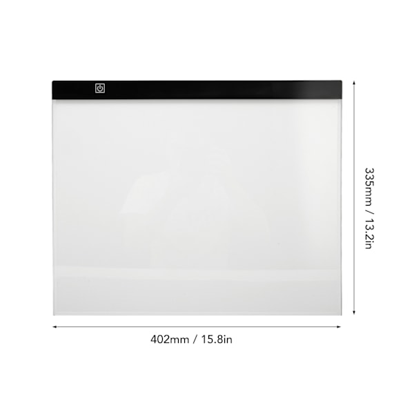 A3 Lysbrett Ultratynt 12000K LED Trinnløs Dimbar USB Strømdrevet Lyspute Tracer for Maling Tracing Skissering