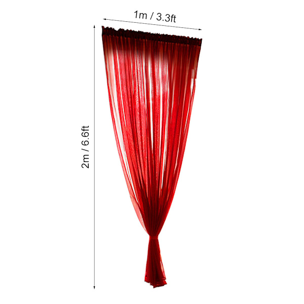 Enkel stil polyester fönster voile tyll gardin genomskinliga paneler sovrum vardagsrum inredning röd 1x2m