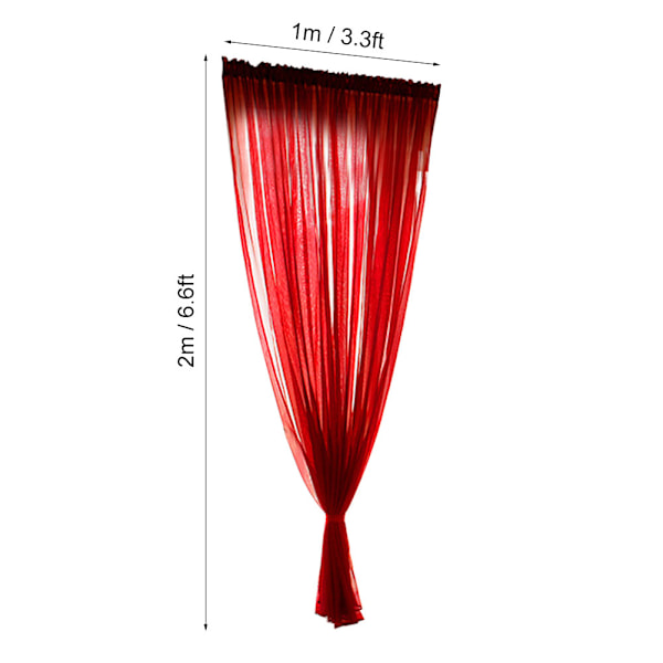 Yksinkertainen tyyli polyesteri ikkunaverho tylli verhot läpikuultavat paneelit makuuhuoneen olohuoneen sisustus punainen 1x2m