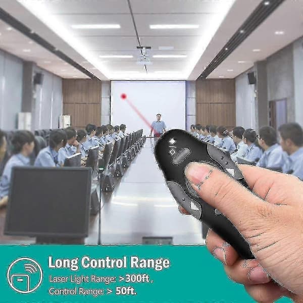 Trådlös presentatör, 2,4 GHz USB-presentationspekare med röda pekare