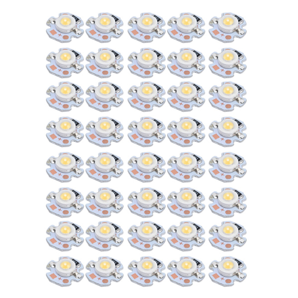 40 st LED-chiplampa 1W 24V 16mm/0,6 tum Aluminiumsockel Låg strömförbrukning Lamppärlor för ficklampor Strålkastare