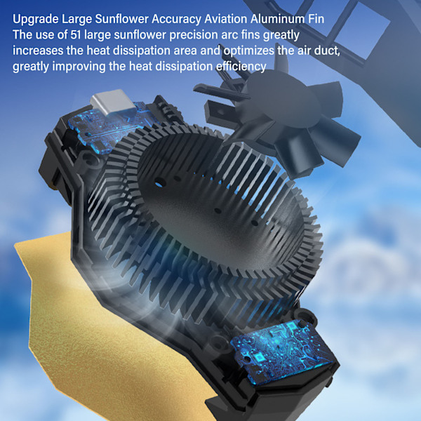 S1 Semiconductor Phone Cooler Cooling Fan RGB Streamer Mobile Phone Radiator for Playing Games Watching Videos Black