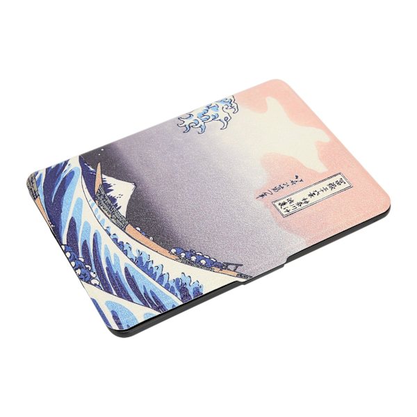 E-boksläsare Skydd Målad PU Läderfodral för Kindle Paperwhite123 E-läsare (Kanagawa Surfing)