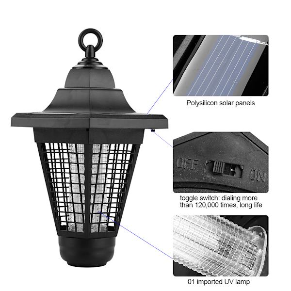 Aurinkovoimalla toimiva UV-hyönteisansalampun hyttys- ja hyönteismyrkky LED Gar