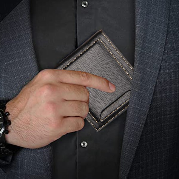 Läder Minimalistiska Plånböcker för Män  Framfickan Kortinnehavare Plånbok