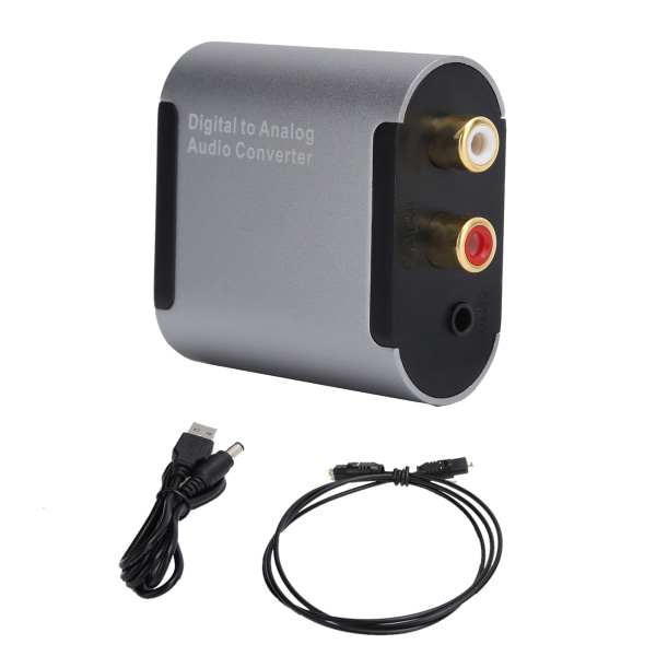 Digital til analog L/R lydadapter for Toslink til 3,5 mm jack-omformer med fiberkabel