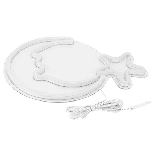 LED Neonlampa USB Måne Stjärnmönster Skylt Ljus Hem Sovrum Chri