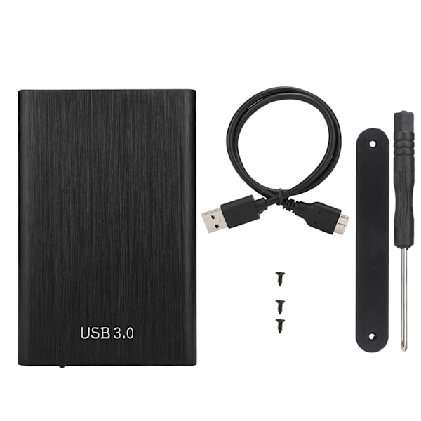 2,5-tommer SATA USB 3.0 bærbar 7-9,5 MM harddisk SSD-kabinet eksternt bærbart diskdæksel (sort)