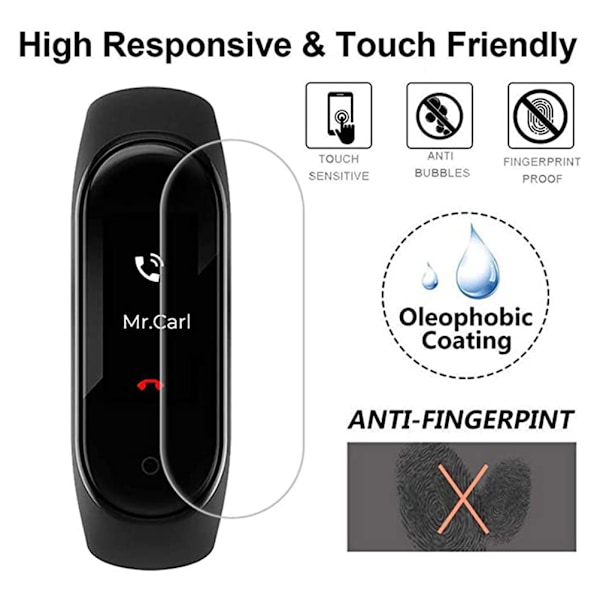 Skjermbeskytter for Xiaomi Mi Band 5 Full Coverage TPU Fleksibel Film