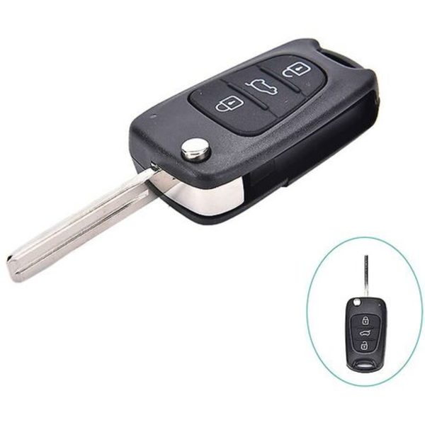 Fjärrvikbar nyckelskal 3 knappar Fob för Hyundai I20 I30 Ix35 I35 Oskuren