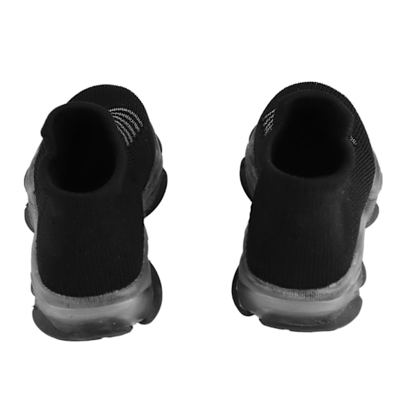 Barn Knit Skor LED-lampor Andas Elastisk Förhindra Halka Casual Sock Sneaker för Barn Svart 21