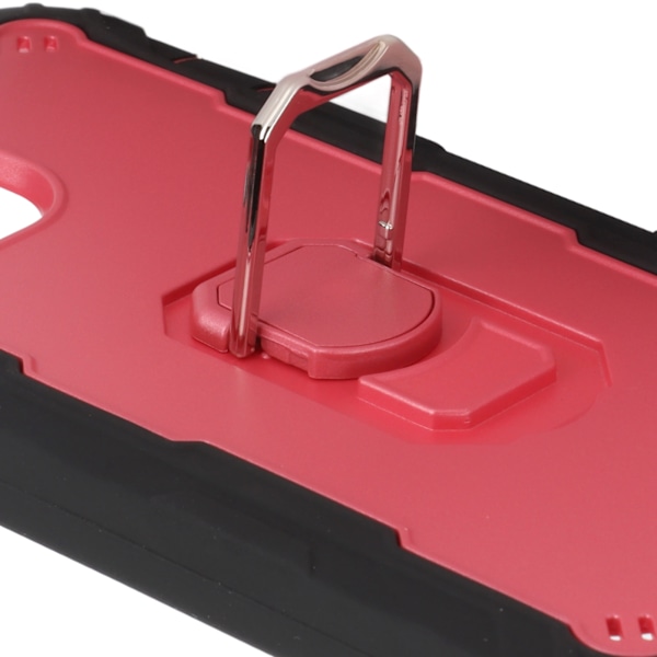 Reptålig pansarskydd med stativ för iPhone 13 Pro Max mobiltelefoner Pansarskyddsfodral (svart rosa)