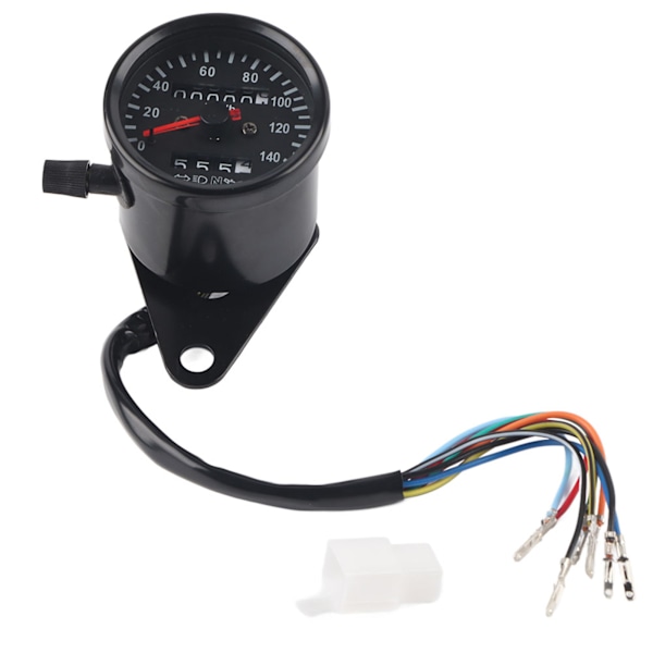 LED-bakgrunnsbelysning 12 V motorsykkel dobbel kilometerteller speedometermålersett Cafe Racer