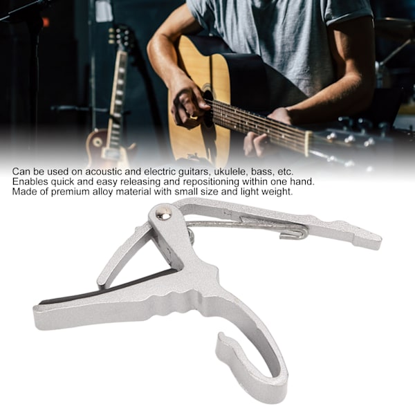 Gitarr Capo Alloy Snabb Tonändring Bärbar Instrument Tillbehör för Spel Prestanda Silver