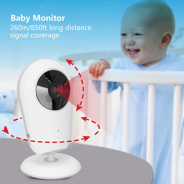 4,3-tums Video Baby Monitor med Kamera Temperaturövervakning 2-vägs Audio Vox-läge 8 Vaggvisor för Spädbarn Äldre AU-kontakt 100-240V