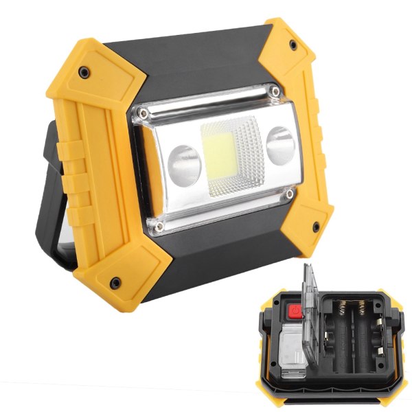 Arbeidslys USB-lading LED-advarselslampe firkantet COB med 2 stk røde LED-lys
