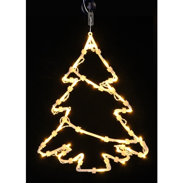Fönsterbild Weihnachtsbaum 35 LED - Fönsterdeko med Timer - Ta