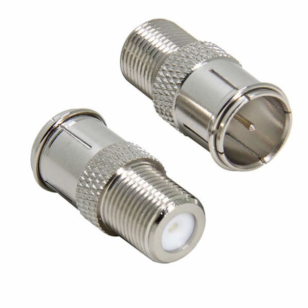 Guldpläterade koaxialkabelkontakter för antenn & satellit, 3 x F-typ snabb push-on adapter för husbilar och camping-TV-anslutning, Anti-oxidation