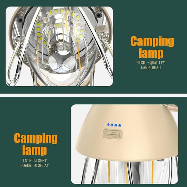 Nødlys LED Campinglanterne Bærbare Oppladbare USB Oppladbare Retro Vanntette Energibesparende Lamper