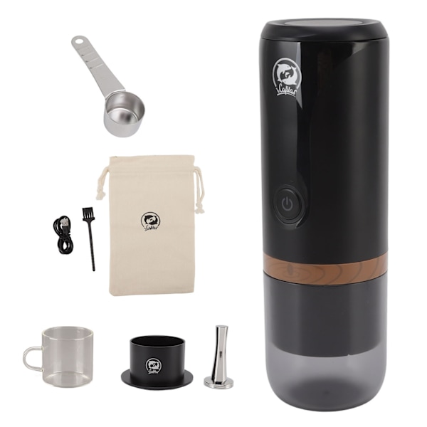Bærbar kaffemaskine USB-opladning rustfrit stål og glas kapsel kaffemaskine til udendørs hjemmekontor