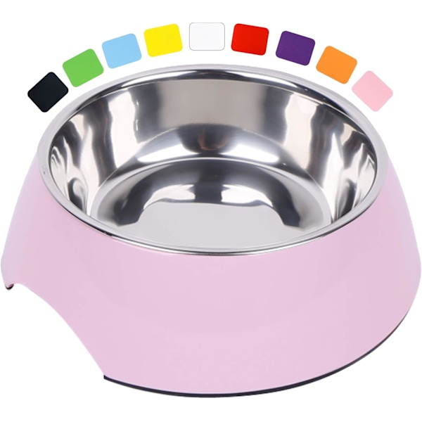 Ergonomisk lutande hundskål för husdjur, hygienisk giftfri rostfri stålskål med halkfria gummifötter för enkel rengöring, lämplig för torrfoder och vatten