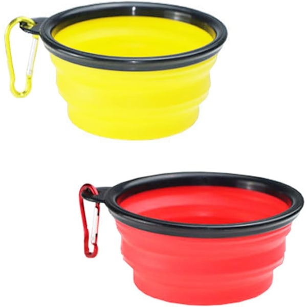 Bärbar Matningsskål för Husdjur, Förstärkt Plastkant Hopfällbar Hundskål För Enkel Utomhusmatning, Utrymmesbesparande Design Fälls Platt För Kompakt Förvaring
