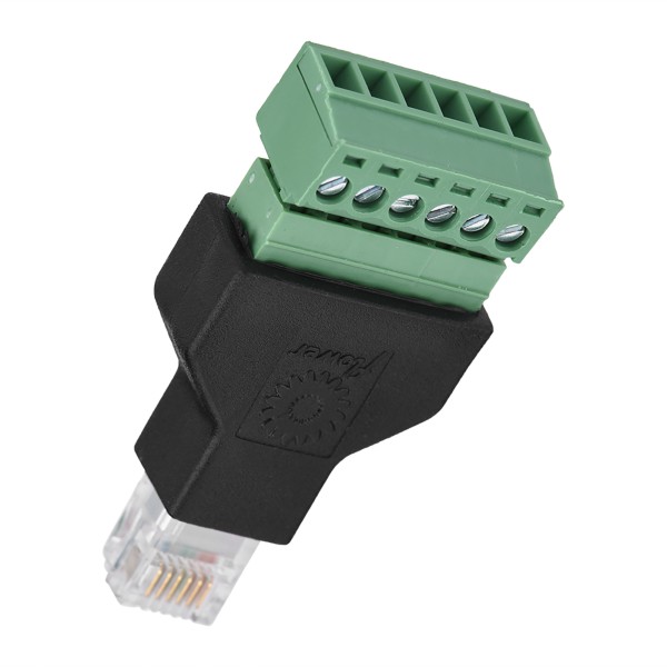 1 stk. Ethernet RJ12 6P6C han til 6-bens skrueterminaladapter-stik