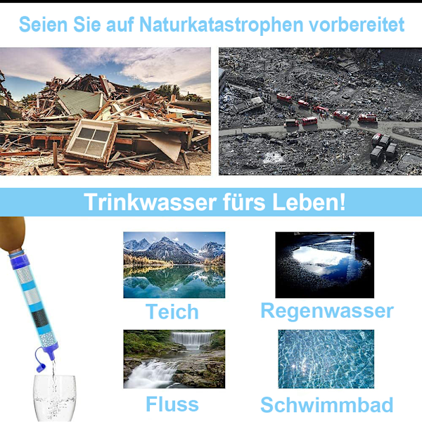 Mini vattenfiltreringssystem för utomhusbruk, Avancerad filtreringsteknik Ultralätt för äventyr, Portabel filtrering för beredskap,