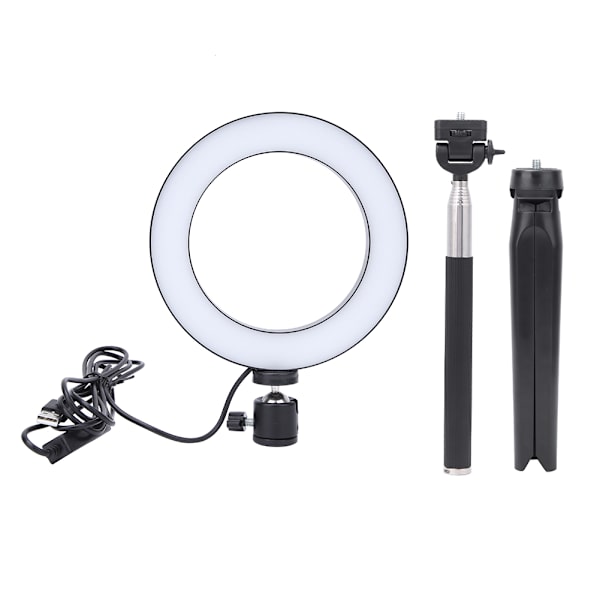 6 tuuman USB-valokuva selfie-rengasvalo LED-täyttövalo työpöydän jalusta selfie-tikku