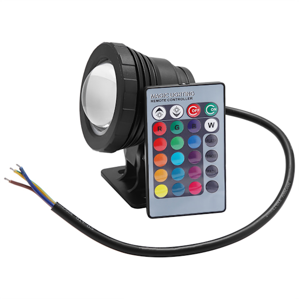 RGB LED undervandslys Vandtæt Multifarvet til udendørs havebelysning AC85-265V (sort)