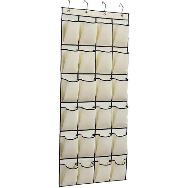 Utrymmesbesparande Organizer, Skoförvaring för Dörren med Justerbara Krokar, Slitstarka Meshfickor och Andningsbart Non-Woven Material för Multifunktion