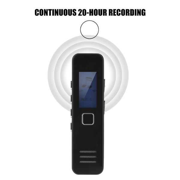 32 GB TF-kort Digital röstinspelare 192 kbps 20 timmars inspelning MP3-spelande Mini röstinspelare