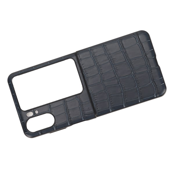 Ægte læder etui foldbar foldbar mobiltelefon beskyttelsescover til Oppo Find N2 Flip Blå