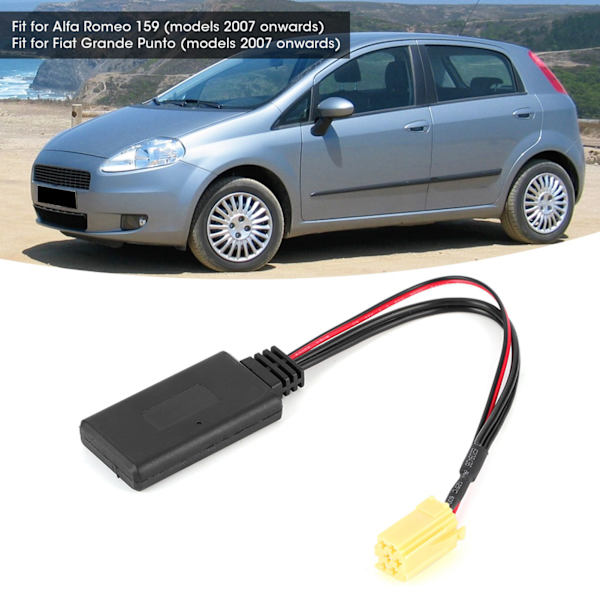 6-polet lydadapter Bluetooth 5.0 radio-stik til Alfa Romeo 159