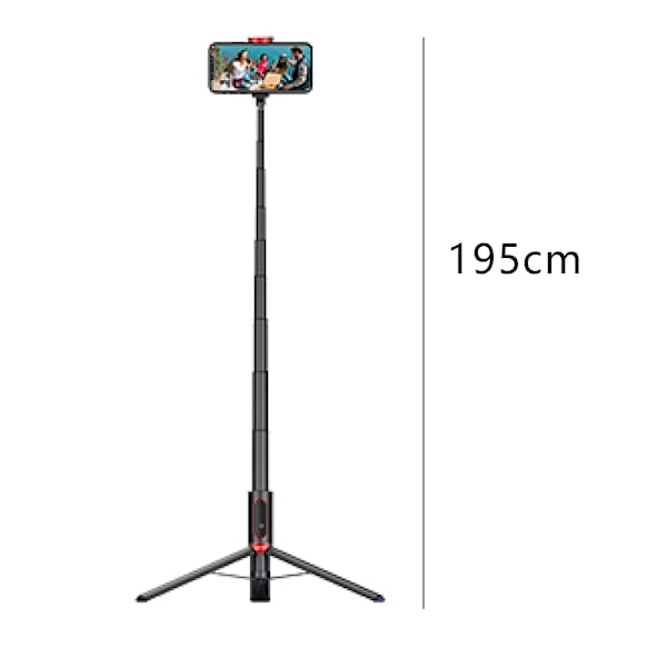 Justerbart stativ med trådlös fjärrkontroll, selfiestick för universell kompatibilitet, magnesiumlegering för överlägsen hållbarhet (med 220°