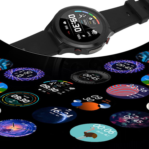 Blodsukkermåler Ur 1.32in IP67 230mah Professionel Sportstilstand Ikke-invasiv Blodsukkermåling Smartwatch