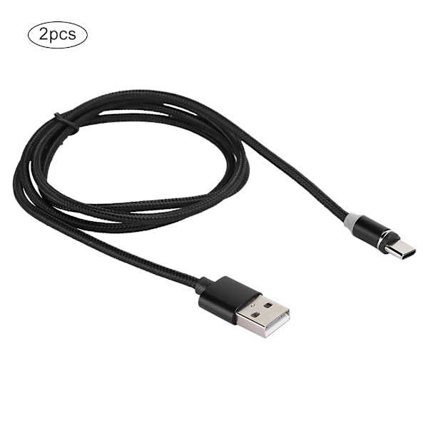 2 stk. magnetisk kabel USB Type C hurtigoplader  3 i 1 magnet Type-C opladningsdatakabel