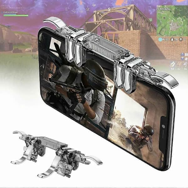 GETIT 6-finger Pubg Mobile spilcontroller Telefon Gamepad Trigger L1 R1 Sigte-/Skydeknap Joystick Kompatibel med iPhone Android